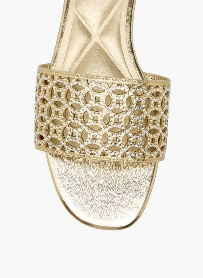 Celeste GOLD Women Embellished Slip-On Sandals for Women | Best Price UAE