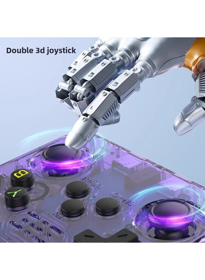 Portable Retro Arcade Game Nostalgic 3d Dual System Handheld R36s Open Source Handheld Game Machine-Product Color:English 64g Single Card-Model:[yellow] R36s Open Source Handheld Game Console