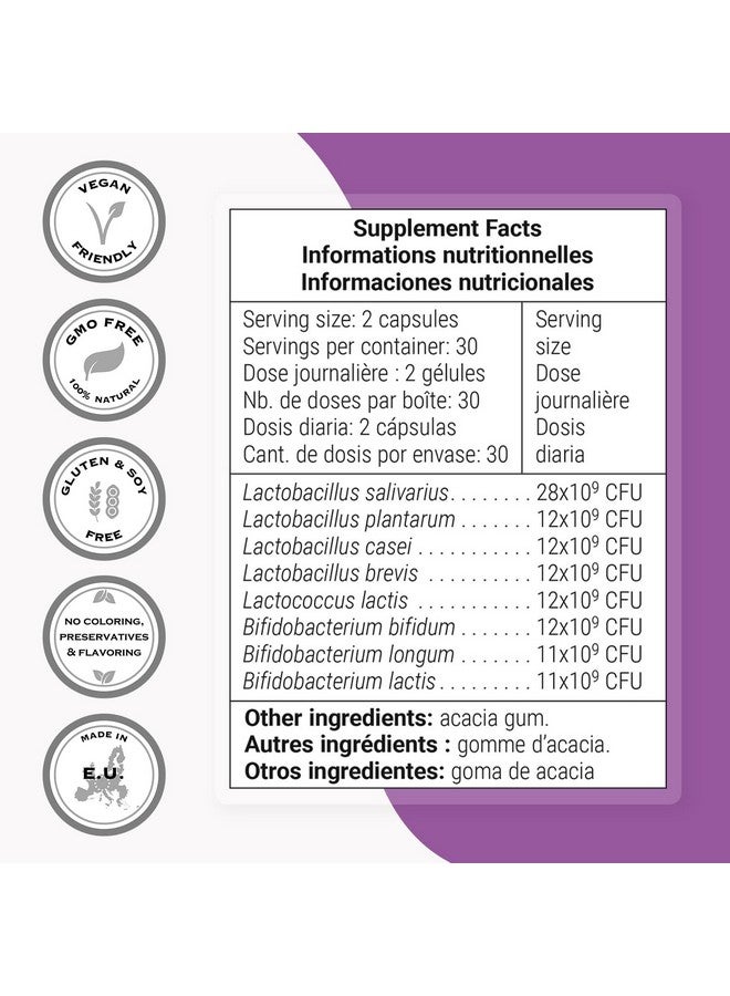 Supersmart - Lactoxira (High Potency) - 8-in-1 Probiotic Complex Supplement - Advanced Formula for Women & Men - with Lactobacillus Casei, Brevis | Non-GMO & Gluten Free - 60 DR Capsules - Image 3