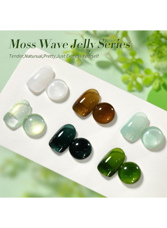 Born Pretty Jelly Green Milky White Gel Nail Polish St Patricks Day Transparent Sheer Colors Gel Nail Kit for Salon Gel Manicure and Nail Art DIY at Home 6 Colors - Image 4