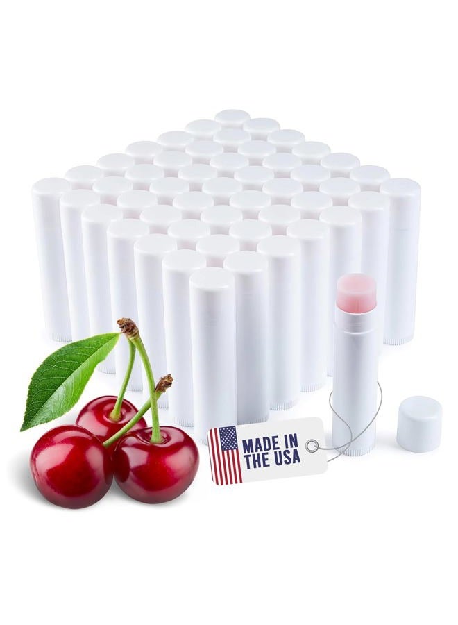 Bella Donna Lip Balm Bulk Unlabeled - Made in USA 50 Pack Cherry Bulk Chapstick - Natural Ingredients Vitamin E Shea Butter - Custom Chapstick Bulk For Party & Wedding Favors - Image 1