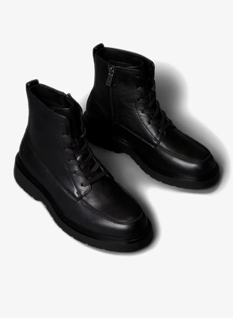 Calvin Klein Jeans  Leather Zip Lace-Up Boots for Men | Best Price UAE