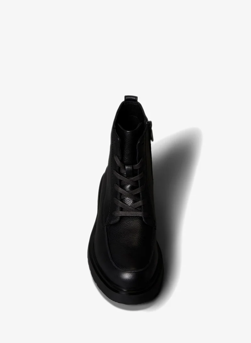 Calvin Klein Jeans  Leather Zip Lace-Up Boots for Men | Best Price UAE