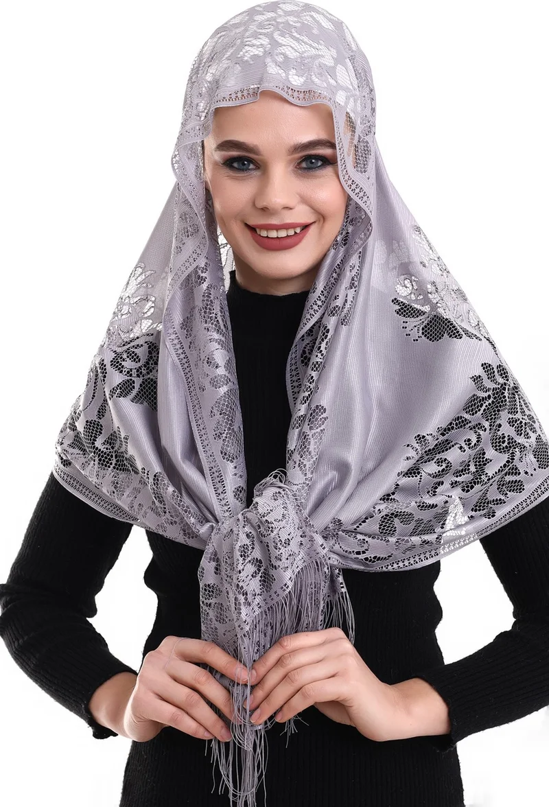 ايهفان اونلاين Delicate Cotton Tulle Shawl Lilac-2 60X160