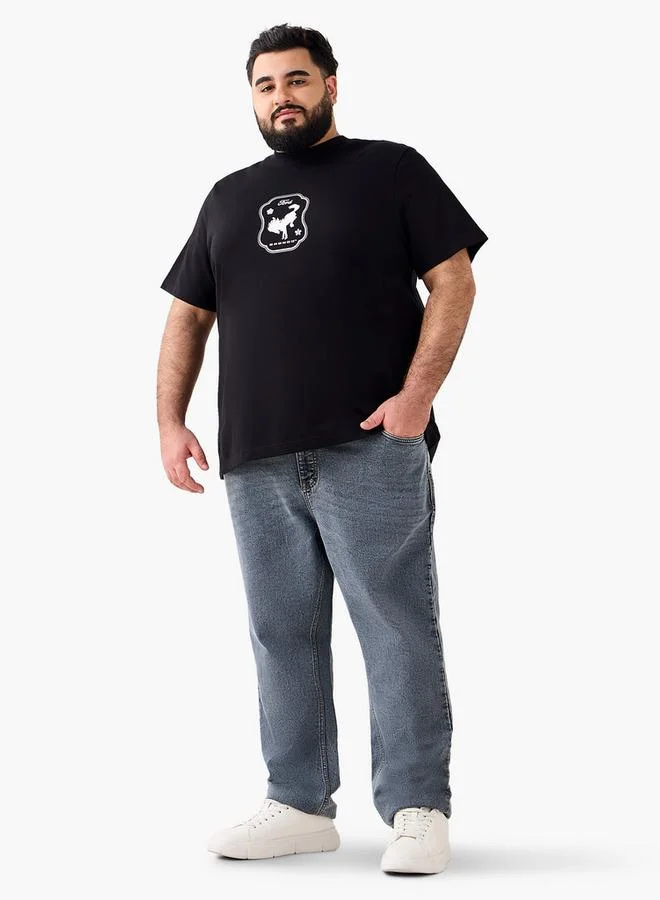 Maxim Black Men Regular Fit Crew Neck Short Sleeves Ford Bronco Print T-shirt for Men | Best Price UAE