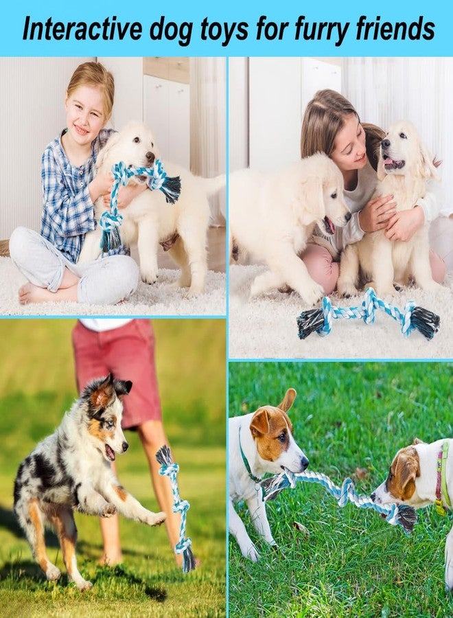 SZEE Dog Rope Toys, 14 in 3 Knots Chew Rope for Medium and Small Dogs, Pull Toy for Tug of War and Teeth Cleaning (Blue) - Image 5