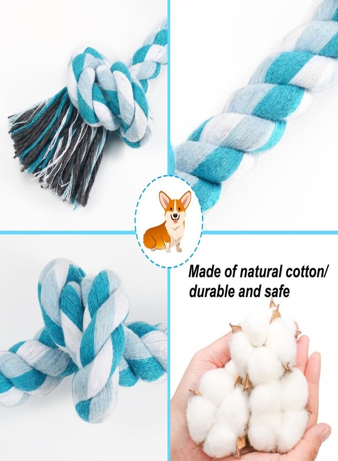 SZEE Dog Rope Toys, 14 in 3 Knots Chew Rope for Medium and Small Dogs, Pull Toy for Tug of War and Teeth Cleaning (Blue) - Image 2