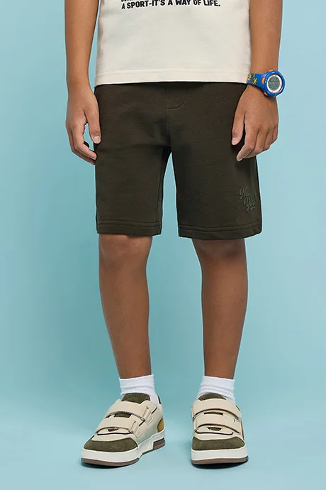 أر أند بي Solid Shorts with Drawstring Waist