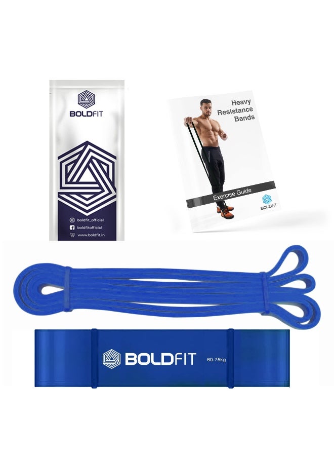 BOLDFIT Natural Rubber Heavy Resistance Band for Workout Set Exercise&Stretching Pull Up Bands for Home Exercise for Gym Men&Women Resistance Bands Loop Bands Toning Bands Blue (60-75 Kg) - Image 1