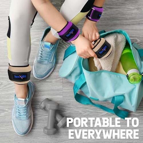 Yes4All Combo Wrist & Ankle Weights (1lbs + 2lbs) with Adjustable Strap for Women, Men, Adjustable Strap for Walking, Pilates, Gym Fitness Workouts - Image 5
