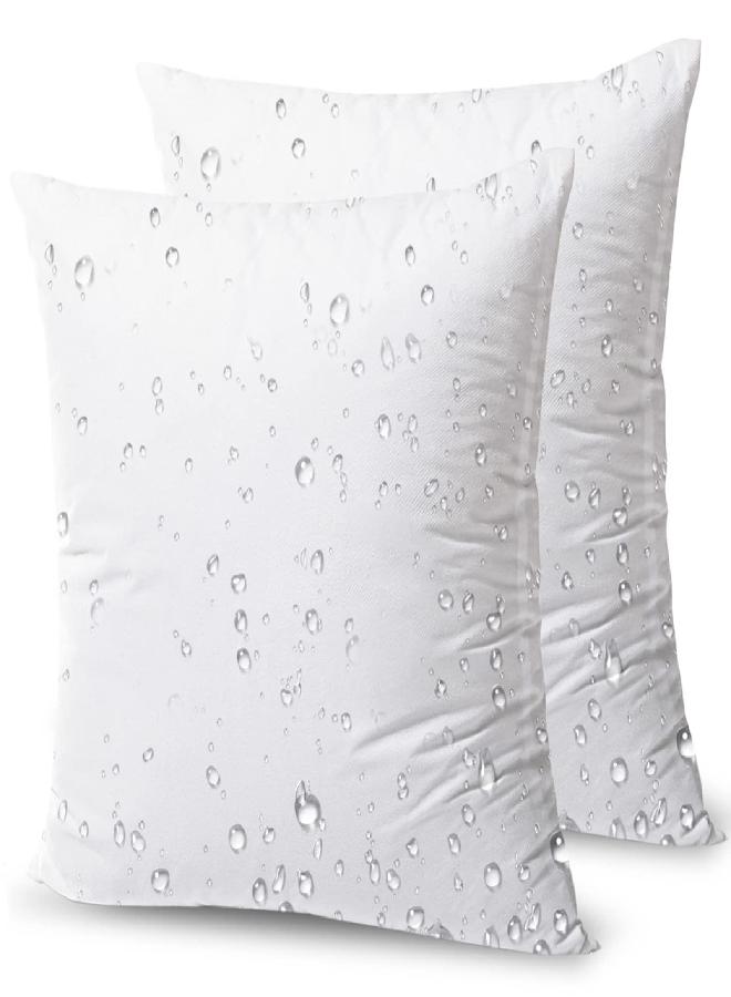 Phantoscope Outdoor Pillow Inserts - Square Form Water Resistant Microfiber Throw Pillows, Couch Sham Cushion Stuffer 20 x 20 inches, 2 Count - Image 1
