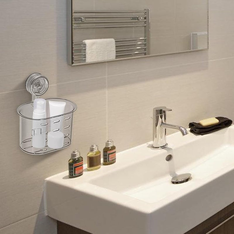 Black Shower Wall Organizer Removable Suction Cup Storage Shelf For Bathroom Toiletries - Image 5