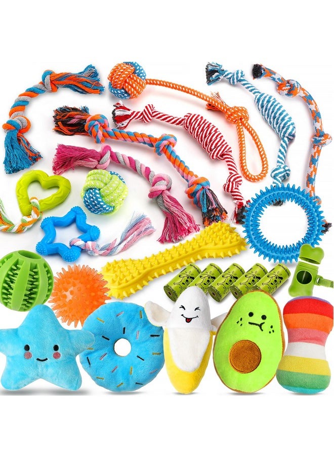 Zeaxuie - 25 Pack Luxury Dog Chew Toys For Puppy, Dog Toys With Ropes Puppy Chew Toys, Treat Ball And Squeaky Puppy Toys For Teething Small Dogs - Image 1