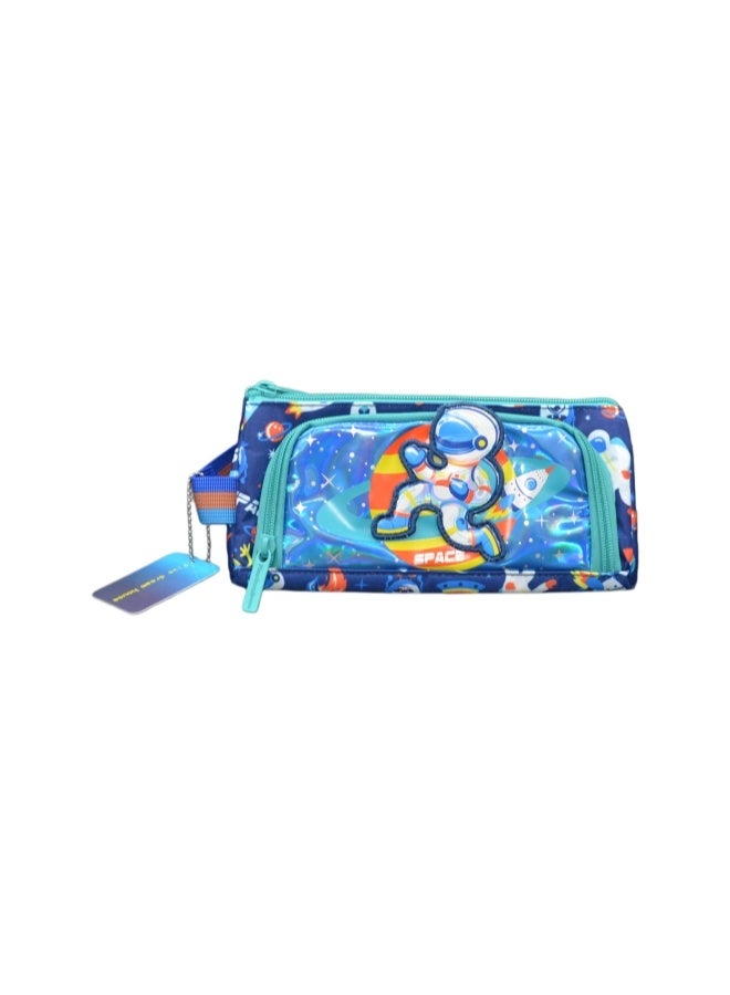 Five dream house Space Astronaut 3D Stereo Pencil Case 420D+PU Double Layer Large Capacity Student Pencil Bag 19 Colors Available - Image 1