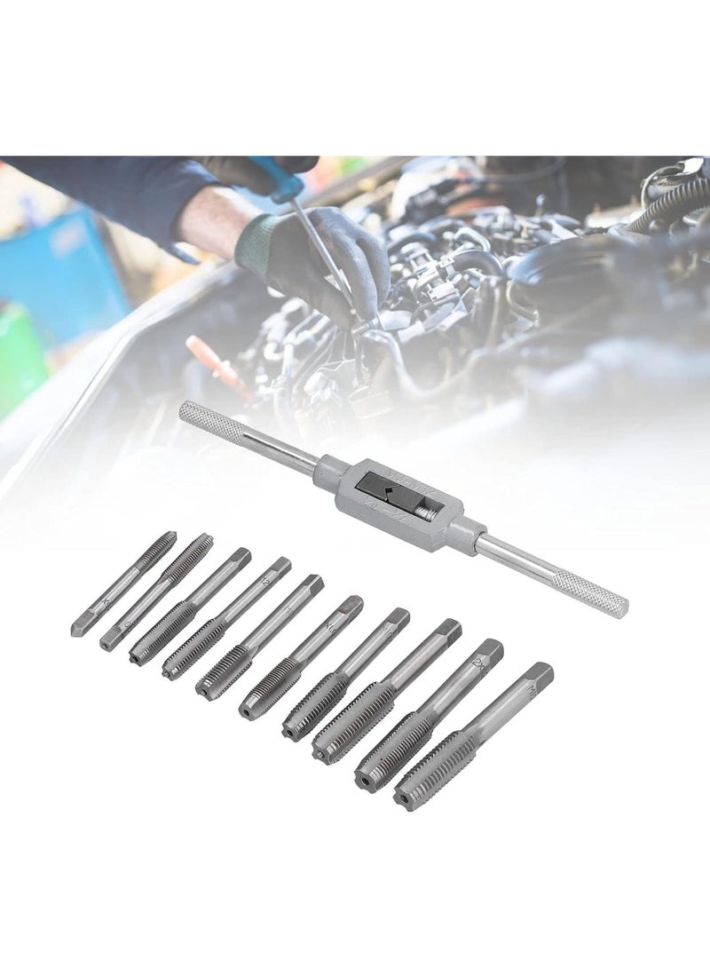 GGOOT 11Pcs Tap Wrench Tool Set Adjustable Ratchet Tap Holder Wrench Machine Screw Hand Screw Thread Plug with Adjustable Reamer Hardware Tool  - Image 3