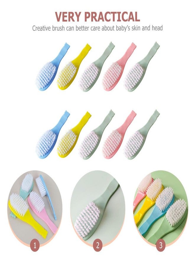 ERINGOGO 10pcs Baby Hair Brushes Set - Baby Soft Bristles Massage Brush Cradle Cap Hair Scalp Grooming Small Comb for Newborns Toddlers Boys Girls - Image 3
