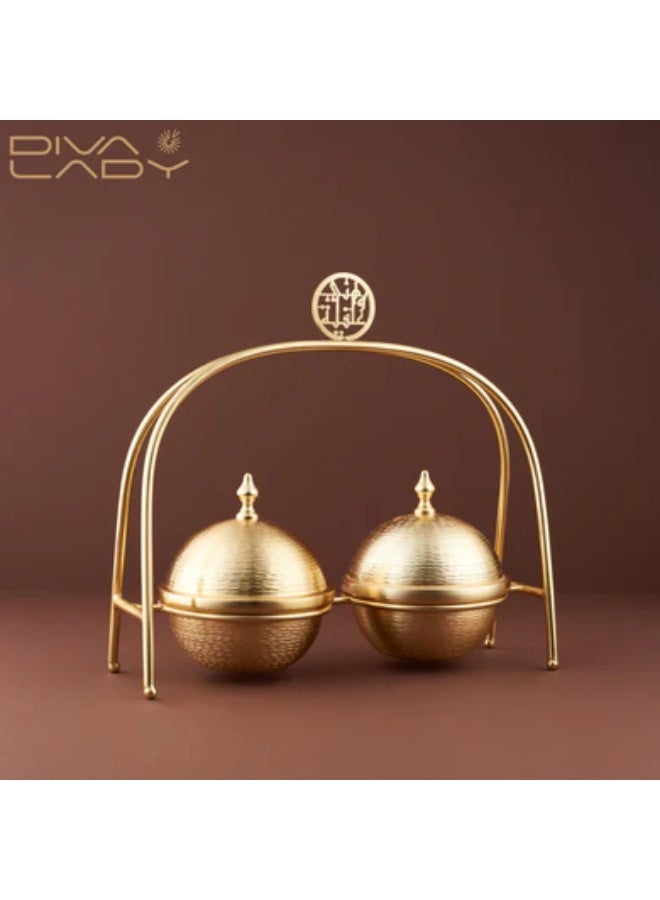 DIVA LADY 🌟 Luxury Gold Metal Dates & Serving Holder – A Statement of Elegance and Refinement ✨ - Image 2