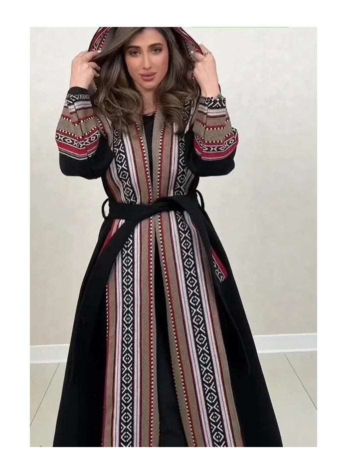 برايدس عبايه جميله سدو تراثية مع قبعه - اسود - Image 2