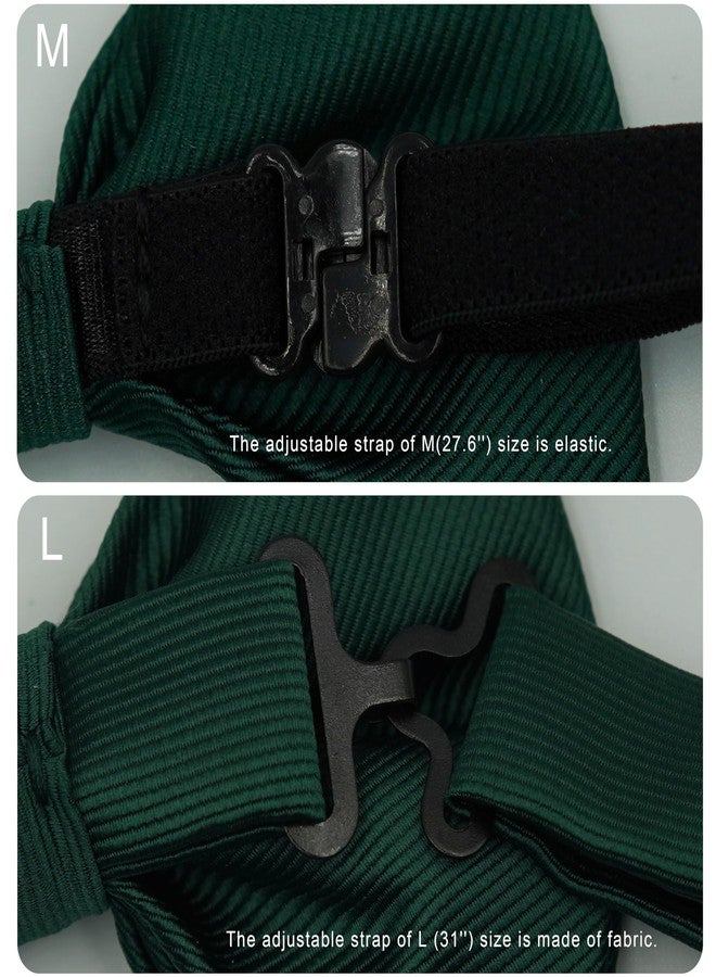 BEWDIO Dark Green Bow Tie and Suspenders Set for Baby Boys, Bowtie and Suspenders with 4 Strong Metal Clips (4-06-1) - Image 4