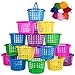 80UncleKimby 18PCS Easter Baskets Small for Kids Bulk with Handles Plus 70g Easter Grass Stuffers Fillers Egg Hunt Game Gifts Party Favors 65 x 67 - Image 2