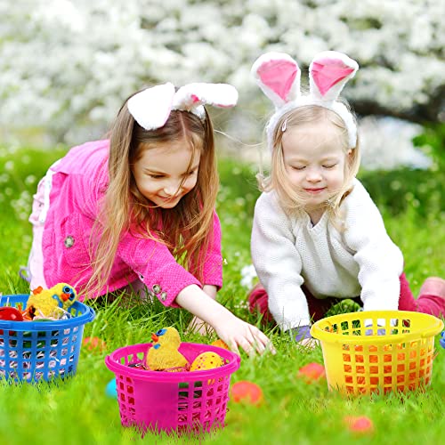 80UncleKimby 18PCS Easter Baskets Small for Kids Bulk with Handles Plus 70g Easter Grass Stuffers Fillers Egg Hunt Game Gifts Party Favors 65 x 67 - Image 5