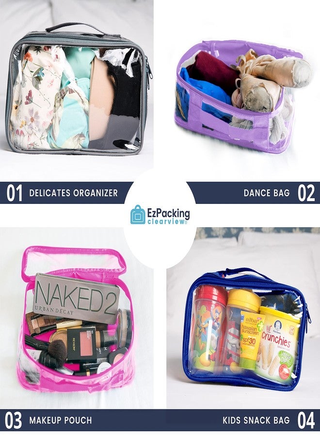 EzPacking Small Clear Travel Packing Cube/See Through PVC Plastic Pouch for Carry On Suitcase, Backpack or Diaper Bag/Transparent Multipurpose Accessories, Makeup & Underwear Organizer w/Handle (Turquoise) - Image 5