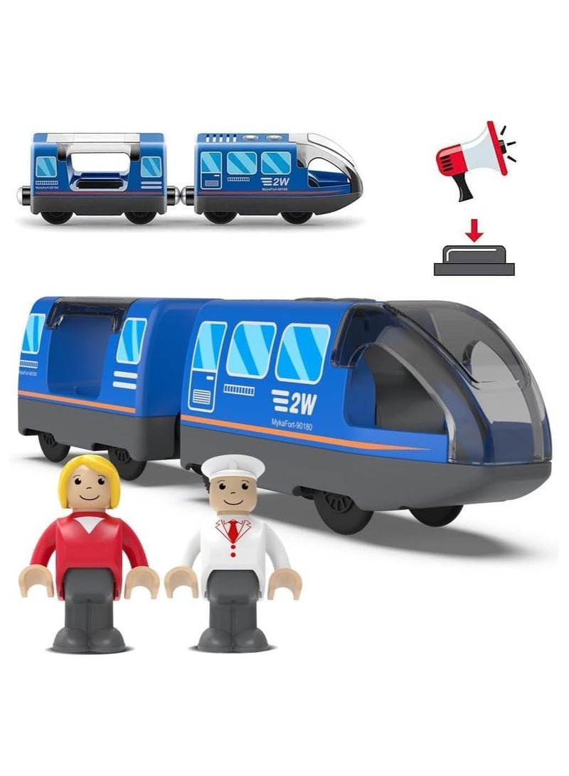 Battery Operated Train, Magnetic Connection, Powerful Engine Train Compatible with Thomas, Brio, Chuggington, Toddler Toy, Inspire Children's Creativity, Spatial Logical Thinking Skills  - Image 1