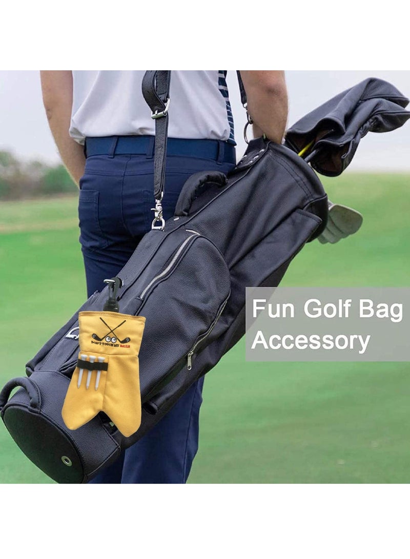 KASTWAVE Golf Ball Storage Bag, Portable Golf Ball Bag, Funny Golf Ball Pouch, Ball Pouch Sack Gag Gift, Golf Accessories Bag, Store 6 Balls in Totall, Yellow  - Image 4