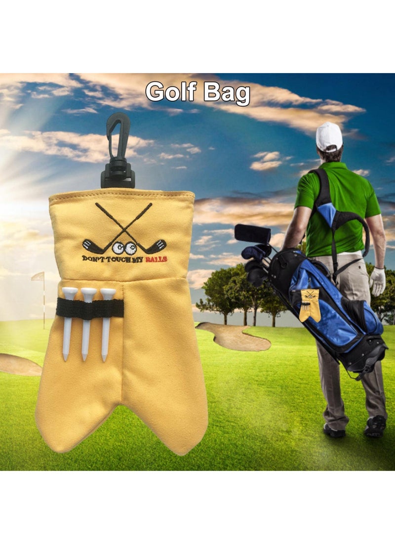 KASTWAVE Golf Ball Storage Bag, Portable Golf Ball Bag, Funny Golf Ball Pouch, Ball Pouch Sack Gag Gift, Golf Accessories Bag, Store 6 Balls in Totall, Yellow  - Image 3