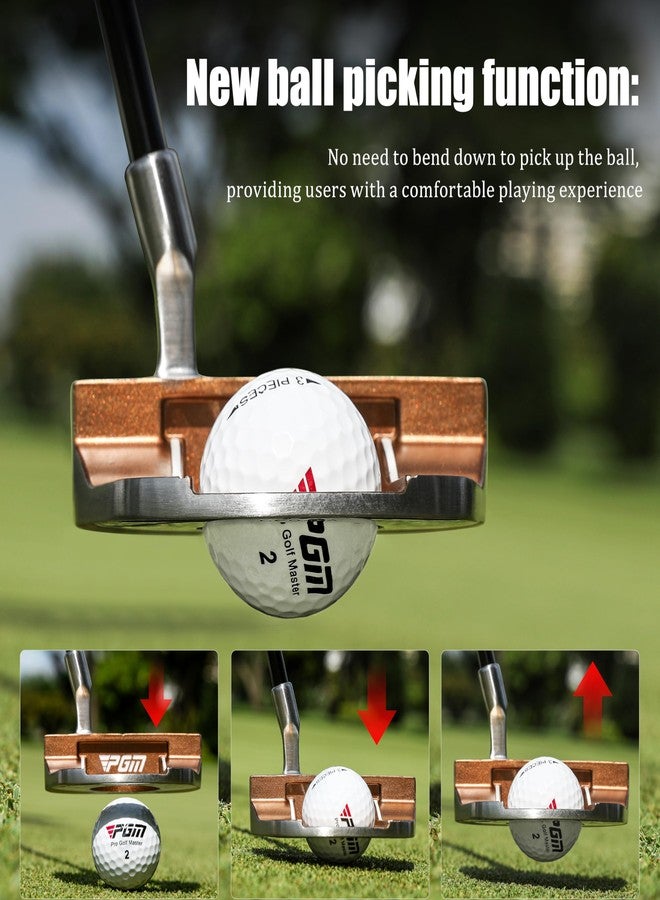 PGM Standing Golf Putter AMTUG078 with Ball Pick-Up, Stainless Steel Head & Alignment Line, Right-Handed Golf Putting Trainer for Men, Perfect for Practice and Course Use - Image 2