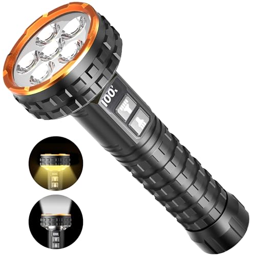 Yls Flashlight, 5000 Lumen LED Rechargeable Flashlight with Digital Display, 8 Modes & IPX4 Waterproof, Camping Light with Magnetic Base for Camping, Home, Emergency, Rescue, Hunting - Image 1