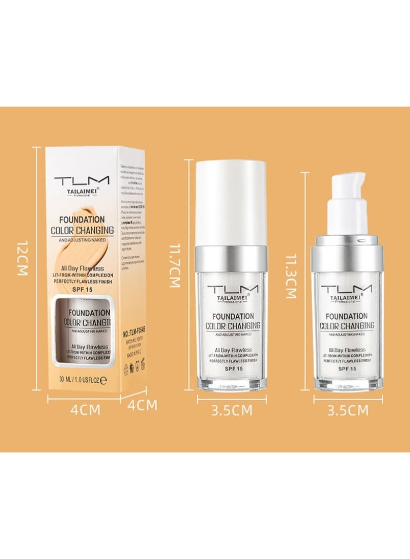 TLM Flawless Color Changing Liquid Foundation Base Makeup Universal Tone - Image 4
