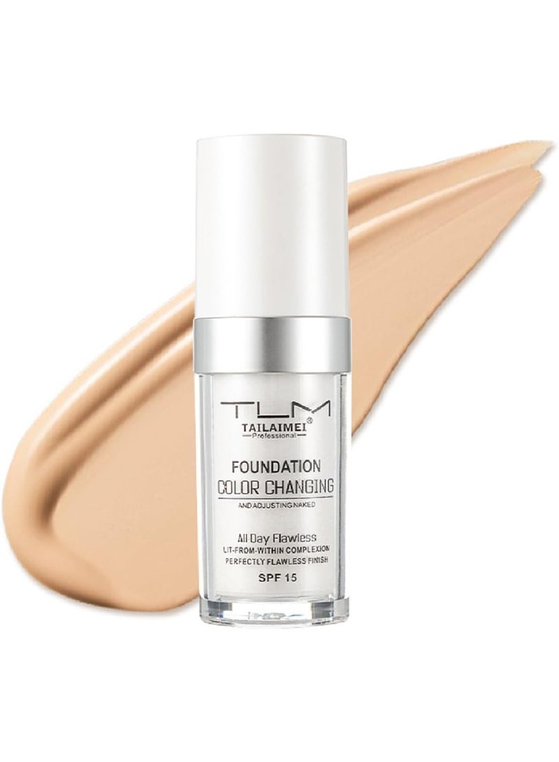 TLM Flawless Color Changing Liquid Foundation Base Makeup Universal Tone - Image 1