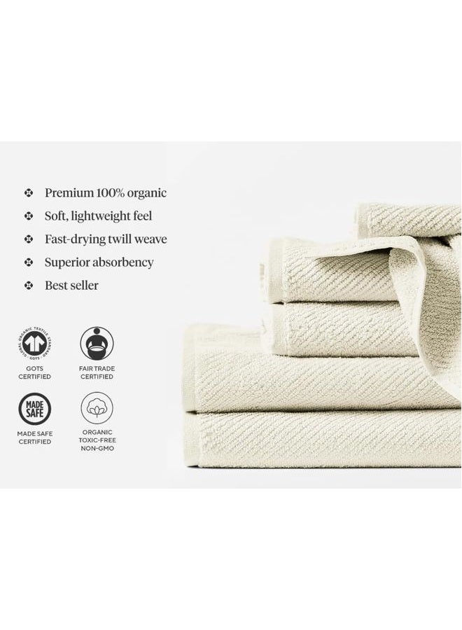 Coyuchi Air Weight Organic Wash Cloth, 12"x12", Alpine White - Image 2