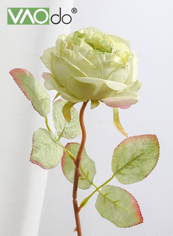 فاو دو 7 قطع من الزهور الاصطناعية، باقة زهور ورد مزيفة مختلطة، ورود حريرية ملونة، تنسيقات زهور صناعية لتزيين حفلات الزفاف المنزلية - Image 3