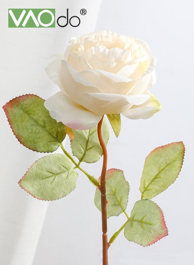 فاو دو 7 قطع من الزهور الاصطناعية، باقة زهور ورد مزيفة مختلطة، ورود حريرية ملونة، تنسيقات زهور صناعية لتزيين حفلات الزفاف المنزلية - Image 5