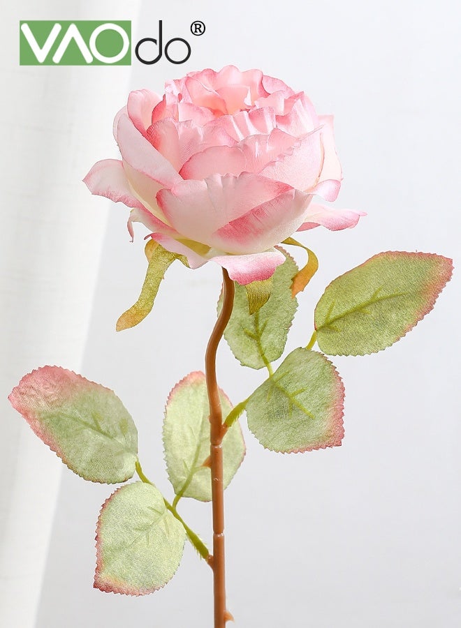 فاو دو 7 قطع من الزهور الاصطناعية، باقة زهور ورد مزيفة مختلطة، ورود حريرية ملونة، تنسيقات زهور صناعية لتزيين حفلات الزفاف المنزلية - Image 4