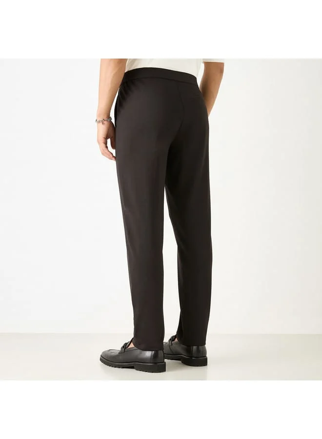 Iconic Iconic Solid Slim Fit Trousers with Pockets