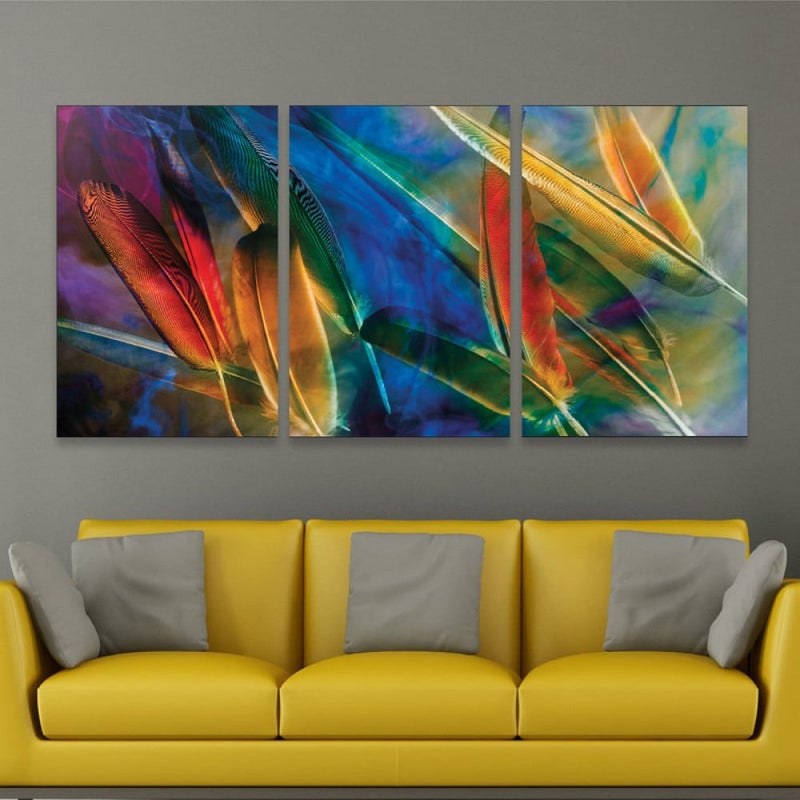 Marktna Three luxurious modern-designed canvas prints with a hollow frame, measuring (150×70), three pieces - Image 1