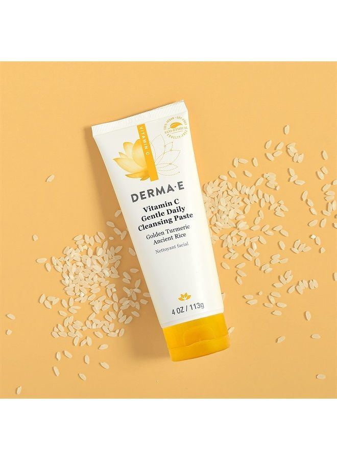 derma-e Vitamin C Gentle Daily Cleansing Paste – Vitamin C Face Mask or Cleanser with Turmeric - Facial Mask Brightens & Clarifies, 4.0 Oz - Image 2