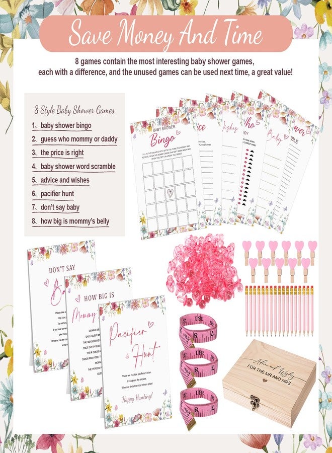 Anglechic Baby Shower Games 8 Games Floral Theme Baby Shower Bingo, Price is Right, Guess Who Mommy or Daddy, Word Scramble Fun and Easy to Play Game Activity for Party Favors - Image 3