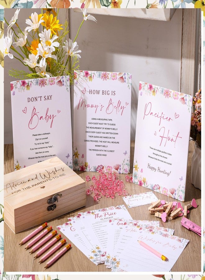 Anglechic Baby Shower Games 8 Games Floral Theme Baby Shower Bingo, Price is Right, Guess Who Mommy or Daddy, Word Scramble Fun and Easy to Play Game Activity for Party Favors - Image 2