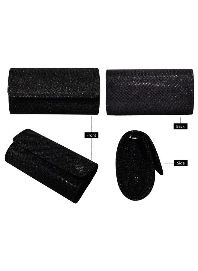 Outrip Women'S Evening Bag Clutch Purse Glitter Party Wedding Handbag With Chain (Black) - Image 3