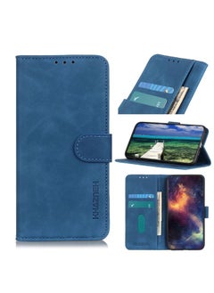 HuHa Case Cover For Xiaomi Poco M3 Pro 4G / Poco M3 Pro 5G / Redmi Note 10 5G KHAZNEH Retro Texture PU + TPU Horizontal Flip Leather Case with Holder & Card Slots & Wallet Blue 