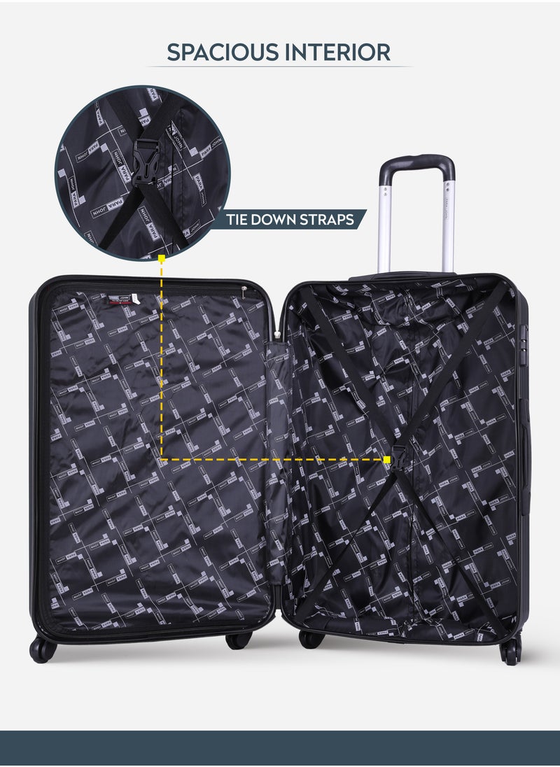 PARAJOHN - Chevron Set of 3 ABS Hard Case Luggage Trolley Bag with 4 Spinner Wheels & Lock – Army Green (Small, Medium & Large) - Image 1
