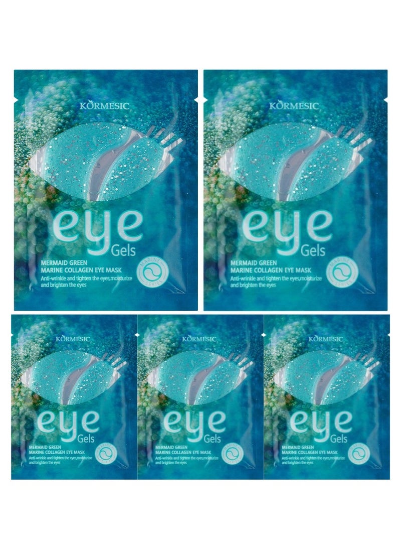 Kormesic 5 عبوات حورية البحر الأخضر الكولاجين البحرية قناع العين 7.5 جرام - Image 1