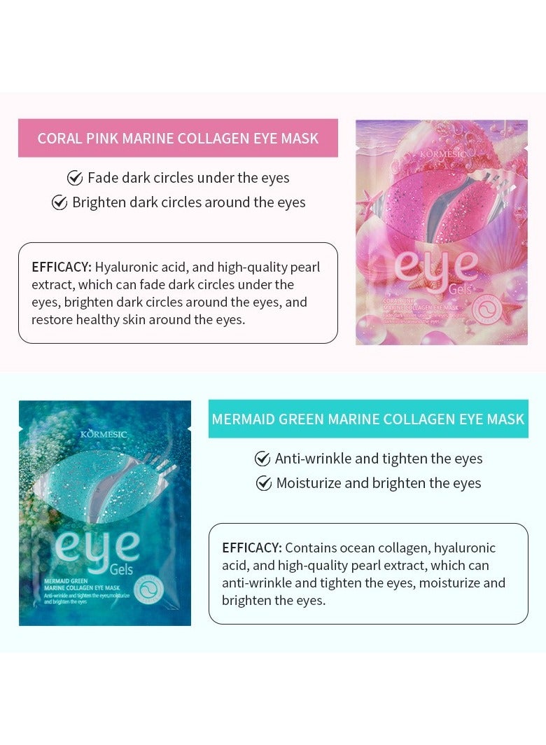 Kormesic 5 عبوات حورية البحر الأخضر الكولاجين البحرية قناع العين 7.5 جرام - Image 2