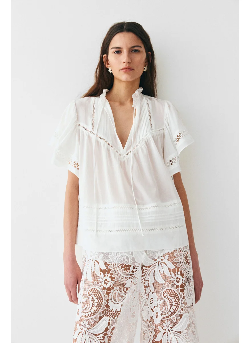 H&M Tie-Neck Blouse