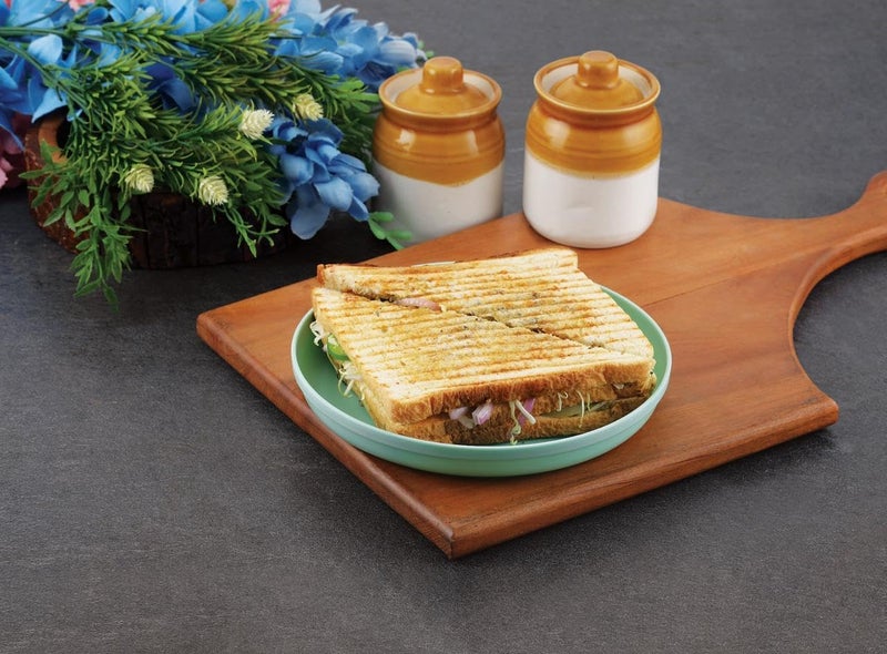 PUTHAK 6pcs Plastic Dinner Plates Set, Unbreakable Dessert Dinner Plates, Lightweight Reuseable Dinnerware Set, Dishwasher & Microwave Safe for Camping, Kitchen, Party (Big - 9.5” x 9.5” x 0.6”) - Image 4