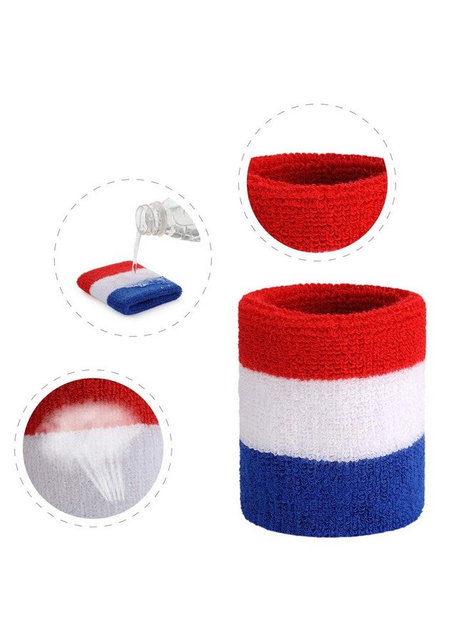 OnUpgo Wristband Sweatbands For Men And Women Athletic Cotton Terry Cloth Wrist Bands Sport Sweat Band For Basketball Tennis Football Baseball Running Gym (1 Pair) - Image 4